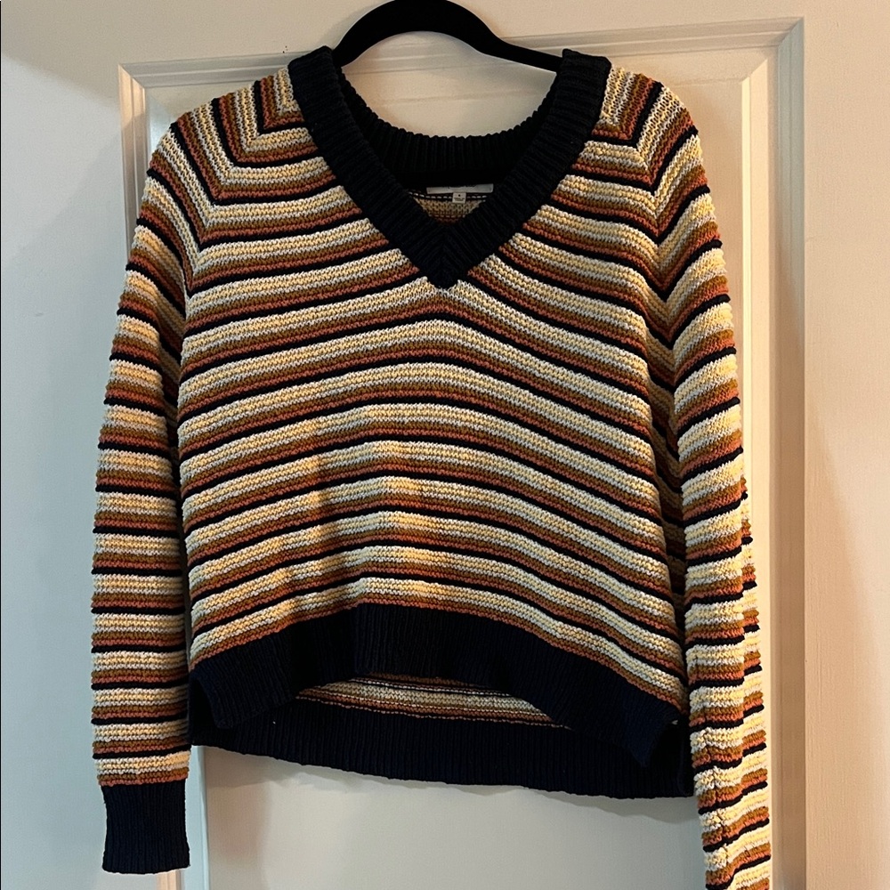 Madewell Striped V-Neck Sweater